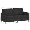 vidaXL 2-Piece Sofa Set with Cushions in Black Fabric - Durable and Comfortable Seating for Indoor/Outdoor Use with Plywood and Metal Frame - 3 of 4