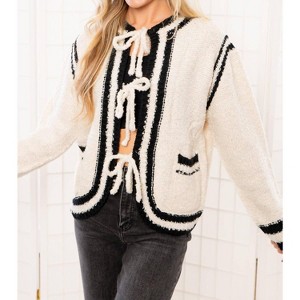 Women's Brooklyn Front Tie Cardigan - In The Beginning - 1 of 4