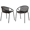PAGED Outdoor Dining Chairs Set of 2 Modern Simple Patio Dining Chairs with Stackable Chairs, Metal Legs for Garden, Balcony, Lawn - 3 of 4