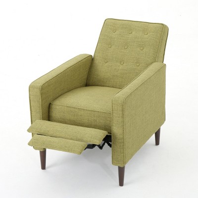 Muted Green Microfiber Mid-Century Modern Recliner Set
