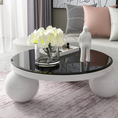 Round Tempered Glass Table Top black Glass 1/2" Inch Thick Beveled Polished Edge