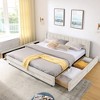 GDFStudio Penelope Contemporary Chenille Upholstered Grounded Queen Bed with Thick Headboard and Wingback - 2 of 4