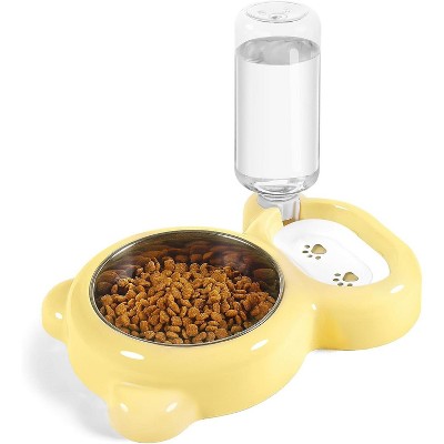 Dog Bowls, Cat Food and Water Bowl Set with Water Dispenser and Stainless Steel Bowl for Cats and Small Dogs