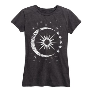 Women's - Instant Message - Celestial Sun Moon Scene Short Sleeve Graphic T-Shirt - 1 of 4