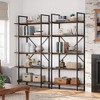 Bookshelf, 5 Tier Shelf Bookcase, Tall Bookshelf with Storage, Industrial Display Shelves with Open Metal Frame for Bedroom, Living Room, Home Office - 2 of 4