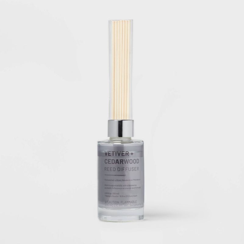 100ml Glass Reed Diffuser Vetiver &#38; Cedarwood Brown - Threshold&#8482;, 1 of 4