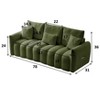MAYEERTY 78 inch Premium Teddy Fabric Sofa with 3 Back Pillows and 3 Back Cushions Solid Wood Frame 3 Seat Sofa with Oversized Upholstered Chair Green - 4 of 4