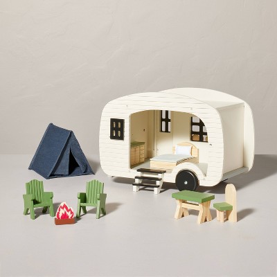 ShpilMaster Wooden Doll House with Toys and Furniture Accessories with LED  light for Ages 3+