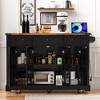 TIRAMISUBEST 53'' Farmhouse Kitchen Island with Two Tempered Glass Cabinet Doors,Rolling Kitchen Cart on Wheels with Drop Leaf - 2 of 4