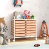Costway 12 Drawers Rolling Cart Storage Scrapbook Paper Studio Organizer Bins Light Pink - 2 of 4