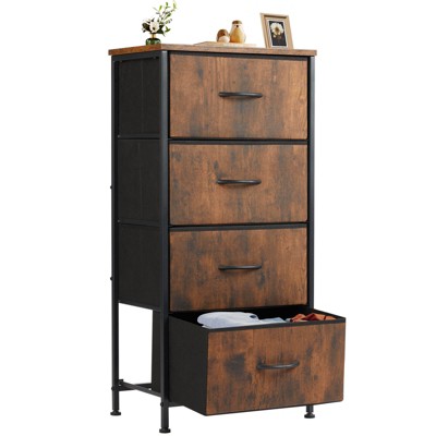 CENGHU Chest of Drawers Dresser for Bedroom, Closet Organizer and Storage with 4 Fabric Drawers Metal Frame and Wooden Top, Ajustable Feet
