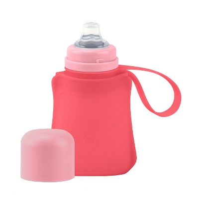 Image of Sprout Ware Sip & Straw Pocket made from Silicone and Plants - 8oz - Pink