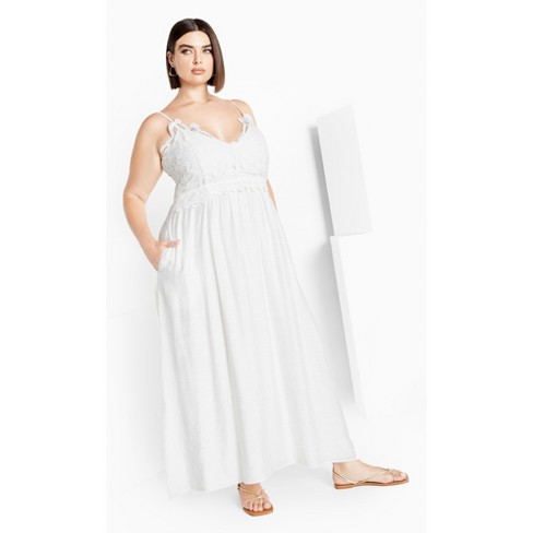 City 2024 Chic Laysan Wrap Maxi Dress Ivory