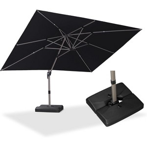PURPLE LEAF Deluxe Aluminum Outdoor Patio Umbrella Square Cantilever Umbrellas - 1 of 4