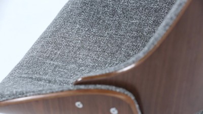 Mid-Century Modern Black Faux Leather Upholstered Side Chair