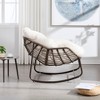 KWPZQEB Outdoor Rocking Chair, Rattan Rocking Chair with Padded Cushion, Modern Cozy Lounge Rocker Chair for Balcony Porch Patio - 3 of 4