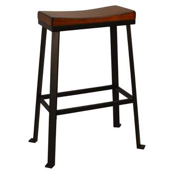 30" Viola Saddle Seat Barstool Chestnut/Black - Carolina Chair & Table