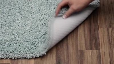 Serendipity Black Nylon Shaggy Bath Rug Set with Latex Backing