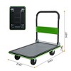 JANSNO Foldable Wheelbarrow with 360° Swivel Wheels, Heavy-Duty Flatbed Cart for Lawn, Garden, and Warehouse Use - 2 of 4