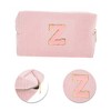 Unique Bargains Corduroy Rectangular Letter Makeup Bag Pink 1 Pc - 4 of 4
