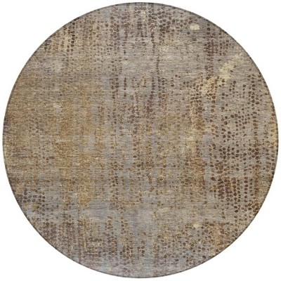 Brown And Ivory Abstract Washable Indoor Outdoor Area Rug