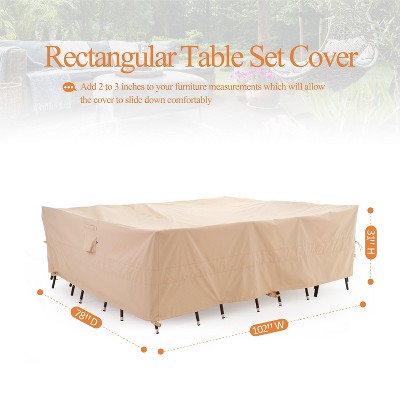 Waterproof Outdoor Patio Rectangular Cover - Beige - Dancing Garden Collection