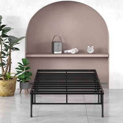 Narrow Twin Black Metal Frame with Slats and Headboard