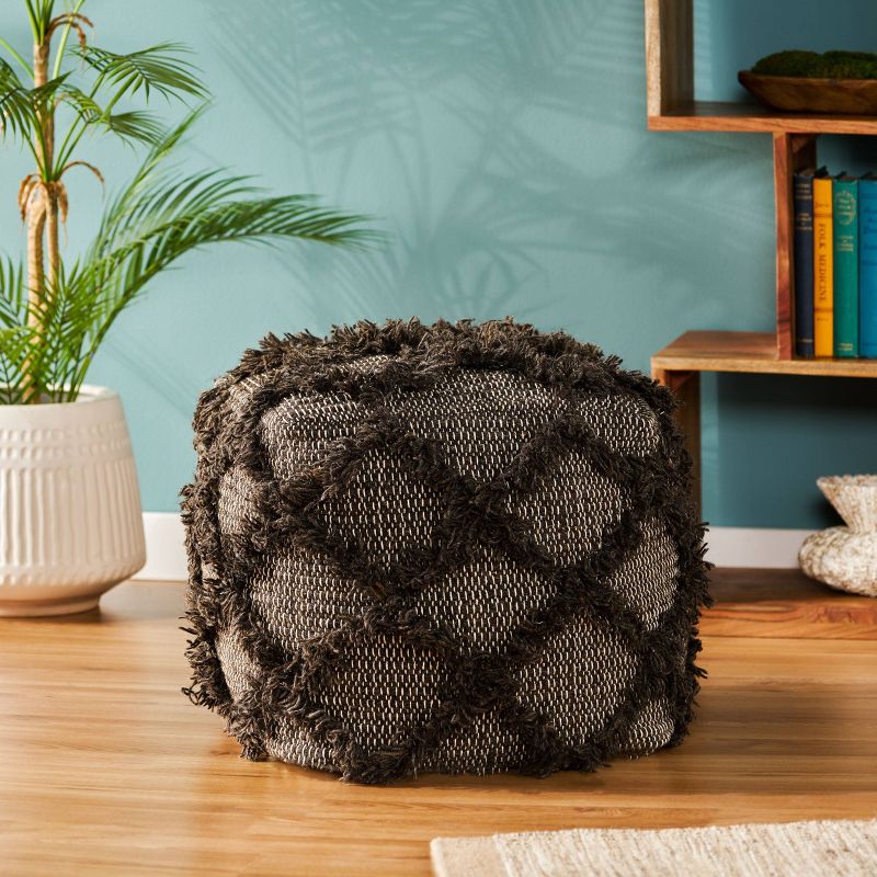 Jucar Handcrafted Boho Fabric Cube Pouf - Christopher Knight Home, 3 of 10