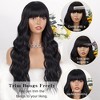 Jessie's Wig 24 Inch Wavy Bangs With Wig Synthetic Hair Natural Black Color 1 Pc/Pack - 4 of 4