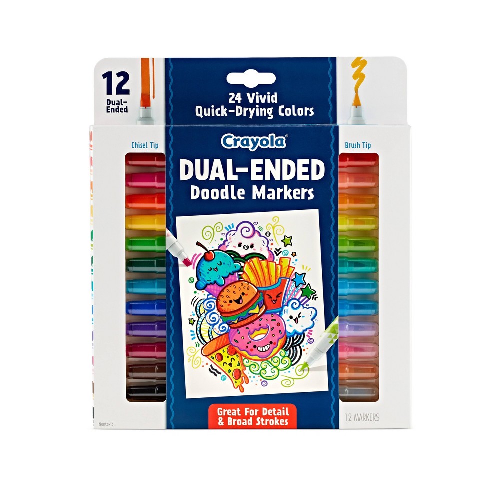 Photos - Accessory Crayola 12pk Doodle & Draw Dual Ended Doodle Markers 