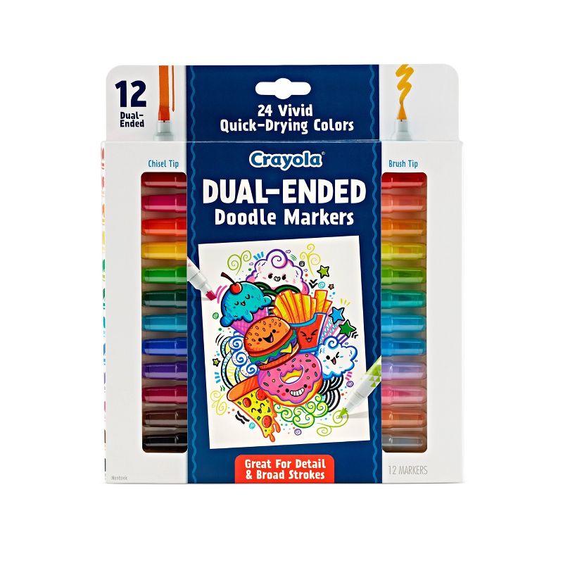 Crayola 12pk Doodle &#38; Draw Dual Ended Doodle Markers, 1 of 7