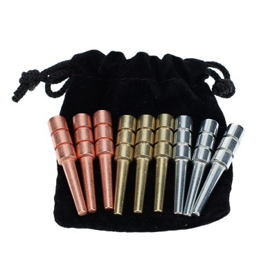 WE Games King-Sized Ultimate Cribbage Pegs - Set of 9 (3 Brass, 3 Chrome, 3 Copper)
