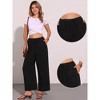 INSPIRE CHIC Women's Linen Casual High Waist Drawstring Lightweight Long Palazzo Gauze Pants - 2 of 4