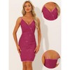 Allegra K Women's Glitter Sequin Wrap V Neck Spaghetti Strap Party Mini Dress - 2 of 4