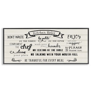Stupell Industries Kitchen Rules List Family Happiness Motivational Phrases, 13" x 30" - 1 of 4