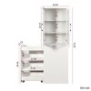 INFURNIC Decorative Bookshelf 4 Tier 70.87" H Display Storage Cabinet with Glass Doors and Pull-Out Shelves, White, 23.62"*11.81"*70.87" - 4 of 4