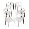 Boucle Dining Chair Set of 6, Mid-Century Luxury Upholstered Armchairs for Kitchen Restaurant Cafe-Morden Fort - 2 of 4