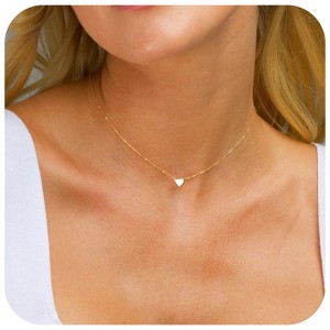 Turandoss 14k Dainty Gold Silver Heart Necklace for Women Girls - Birthday Gifts for Women Girls, Sweet Jewelry for 8-18, Back to School Decorations - 1 of 4