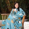 Catalonia Wearable Blanket with Sleeves and Pocket, Cozy Soft Fleece Mink Micro Plush Wrap Throws Blanket Robe for Adults, Gift for Her - 4 of 4
