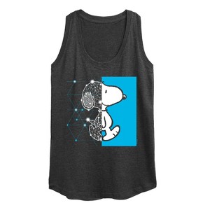 Women's - Peanuts - Snoopy Wire Frame Graphic Racerback Tank - 1 of 4
