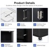 ORRD Tall Bathroom Storage Cabinet, Freestanding Storage Cabinet with Two Drawers and Adjustable Shelf, MDF Board with Painted Finish, Black - 3 of 4