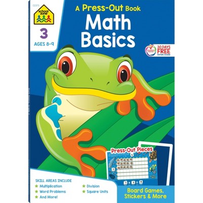 School Zone Math Basics Grade 3 Press-Out Workbook - (Punch Out) (Paperback)