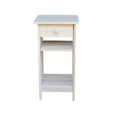 Unfinished Parawood Mission Telephone Stand with Storage