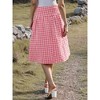 INSPIRE CHIC Women's Gingham Summer Causal Retro Flared Pleated A-Line Midi Skirts - 3 of 4