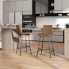 POVISON 30'' Modern Minimalist Bar Height Faux Leather Bar Stools Set of 2 - 3 of 4
