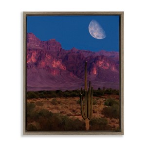 Stupell Industries Cactus In The Mountains Floating Frame Canvas Art - 1 of 4