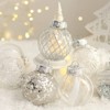 25-Pc Silver Transparent Shatterproof Christmas Ball Ornaments, 2.36" Xmas Tree Decorations for Holiday & Party - 3 of 4