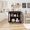 31" MDF Sideboard Cabinet with Fluted Glass Doors - Adjustable Shelf Modern Storage Unit | Matte Black | for Living Room/Entryway - 4 of 4