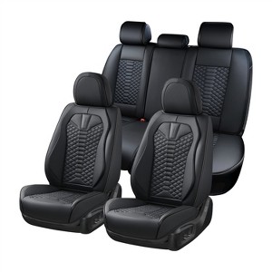 Coverado Car Seat Covers Full Set Faux Leather Seat Protectors 5 Seats - 1 of 4
