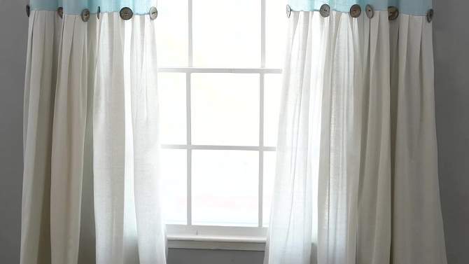 1pc Light Filtering Farmhouse Linen Button Window Curtain Panel - Lush Décor, 6 of 10, play video